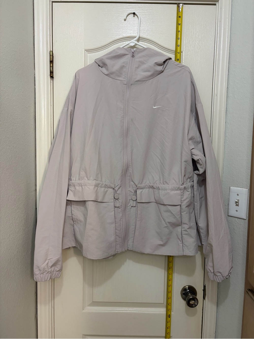 Men's Nike Beige Hooded Full Zip Windbreaker Size Large
